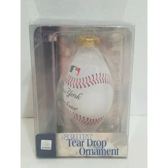 New York Yankees Sport Tear Drop Ornament MLB Baseball Forever Collectibles 4.5" - Picture 1 of 5